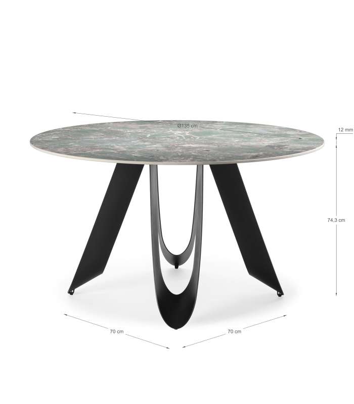 Mesa de comedor redonda fija Md-Amelia elegante y moderna