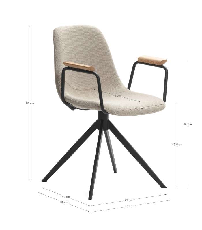 Pack de 2 sillones modelo Tajo tapizado textil beige.