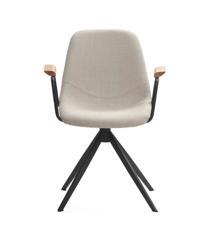 Pack de 2 sillones modelo Tajo tapizado textil beige.