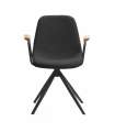 Pack de 2 sillones giratorias modelo Tajo con brazos tapizado textil negro, 81cm(alto) 61cm(ancho) 59cm(largo)