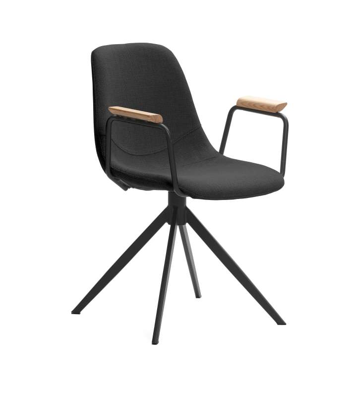 Pack de 2 sillones modelo Tajo tapizado textil negro.