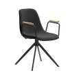 Pack de 2 sillones giratorias modelo Tajo con brazos tapizado textil negro, 81cm(alto) 61cm(ancho) 59cm(largo)