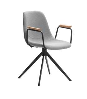 Pack de 2 sillones modelo Tajo tapizado textil gris claro.