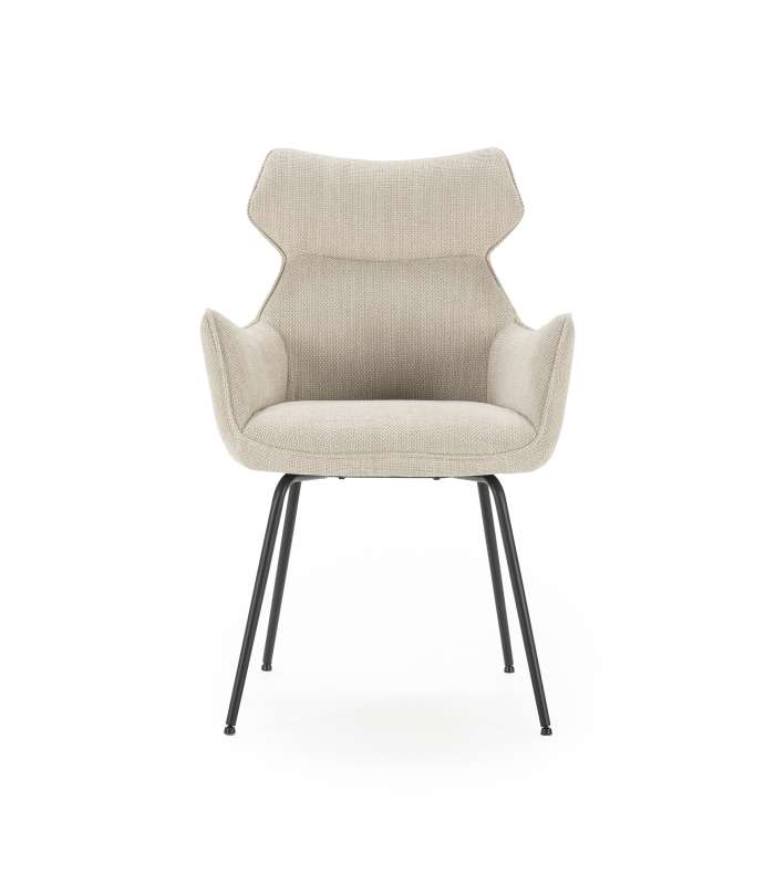 Pack de 2 sillones modelo Dimitri tapizado textil beige.