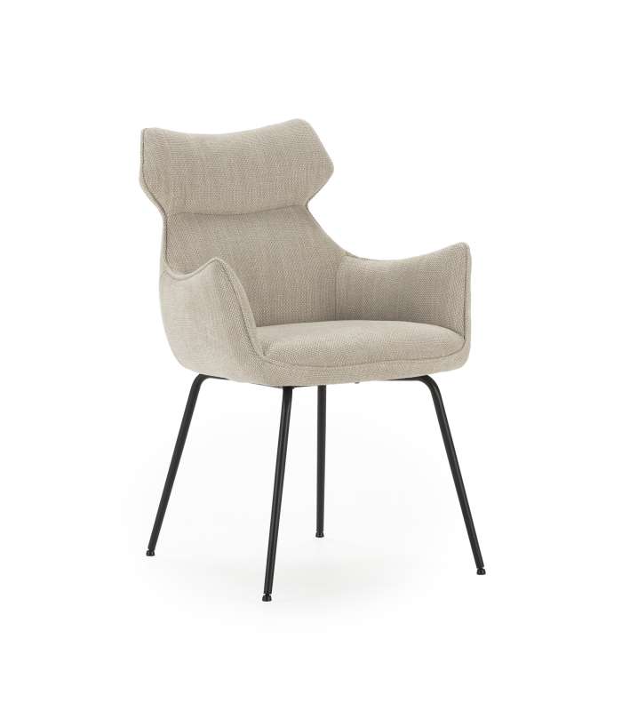 Pack de 2 sillones modelo Dimitri tapizado textil beige.