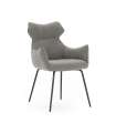 Pack de 2 sillones modelo Dimitri tapizado textil gris, 90cm(alto) 60cm(ancho) 65cm(largo)