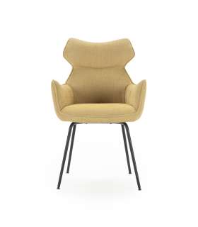 Pack de 2 sillones modelo Dimitri tapizado textil mostaza.