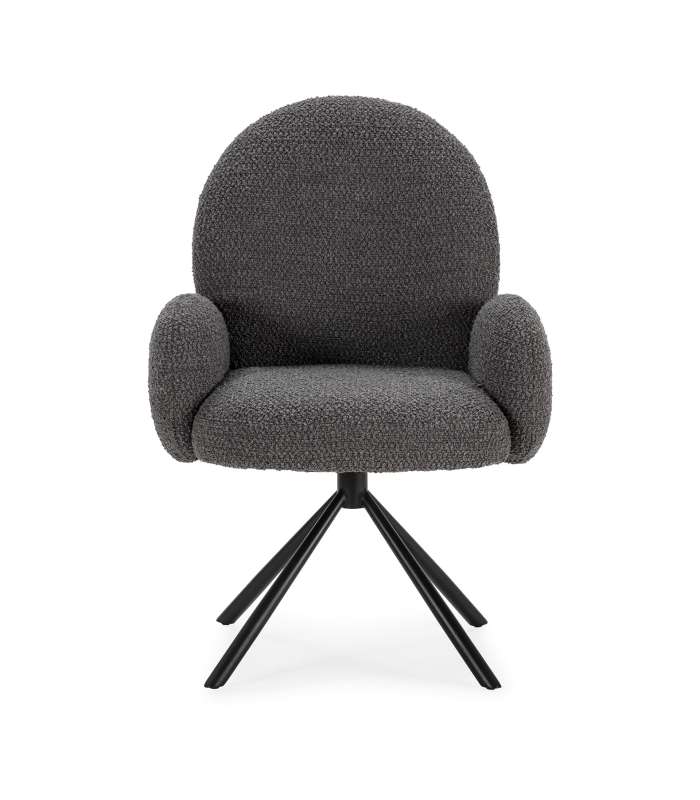 Sillón modelo Dama tapizado textil gris oscuro.