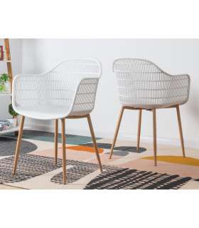 IMPT-HOME-DESIGN Lot de 2 chaises KALVIN BLANC