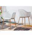 Lot de 2 chaises Kalvin finition blanche 85 cm (hauteur) 61 cm (largeur) 55 cm (profondeur)