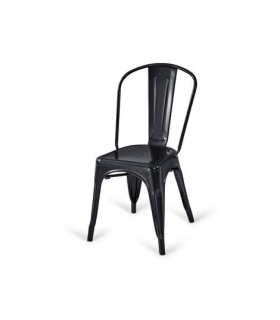 Sillas metálicas Tolix negras apilables y modernas