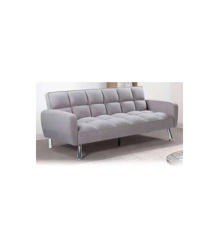 Sofá cama clic clac Neo gris claro con brazos