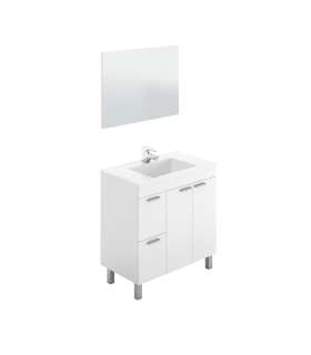 Aktiva meuble sous-vasque avec lavabo et miroir en finition