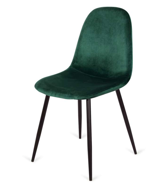 Elegancia y confort: Pack de 4 sillas Córdoba en tela Velvet verde.