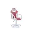 Sillon giratorio Xtr Junior Mina regulable en altura en símil piel blanco/rosa, 98-108 cm(alto)60 cm(ancho)60 cm(largo)