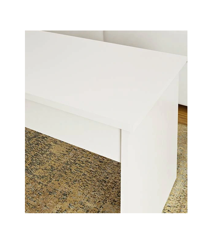 Mesa de centro rectangular Natalia acabado en blanco soft: elegancia y modernidad en tu sala de estar.