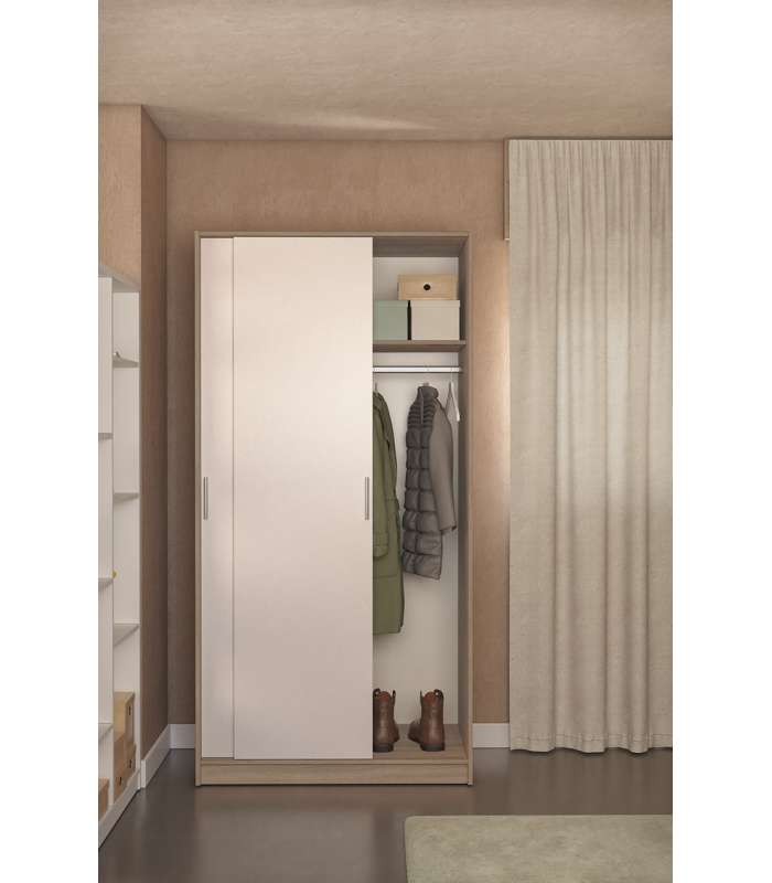 MD BLOCK Armoire 2 portes coulissantes finies