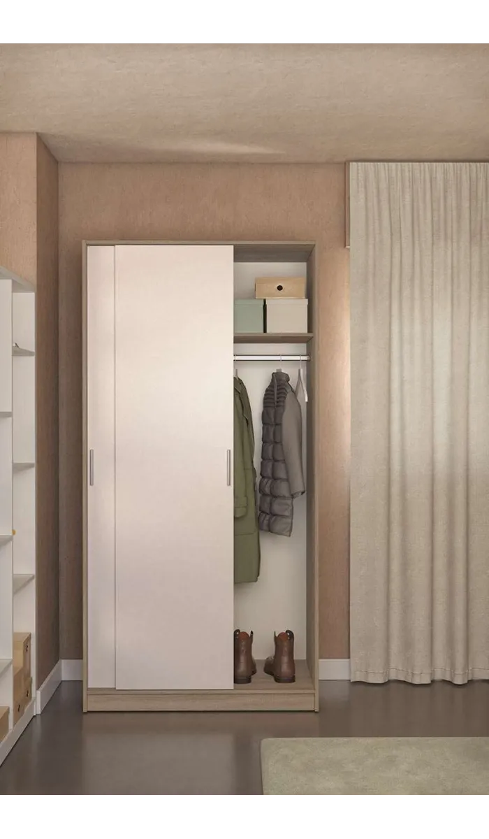 High shelf with 2 white doors -