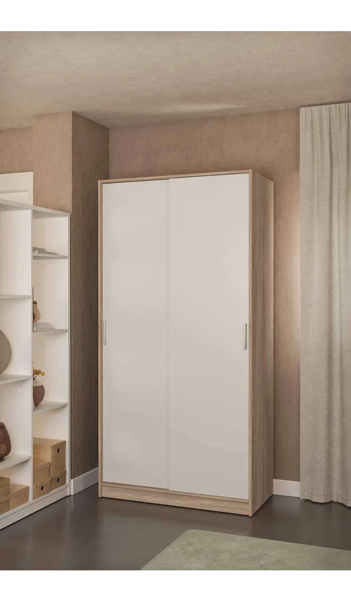 High shelf with 2 white doors -