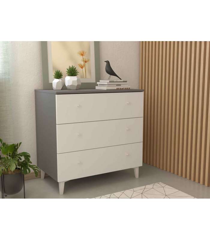 MD BLOCK Comoda 4 white drawers - Comodas and