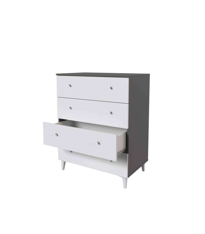 MD BLOCK Comoda 4 white drawers - Comodas and