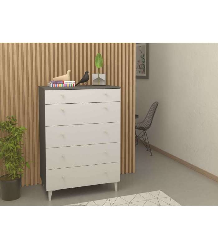 MD BLOCK Comoda 4 white drawers - Comodas and