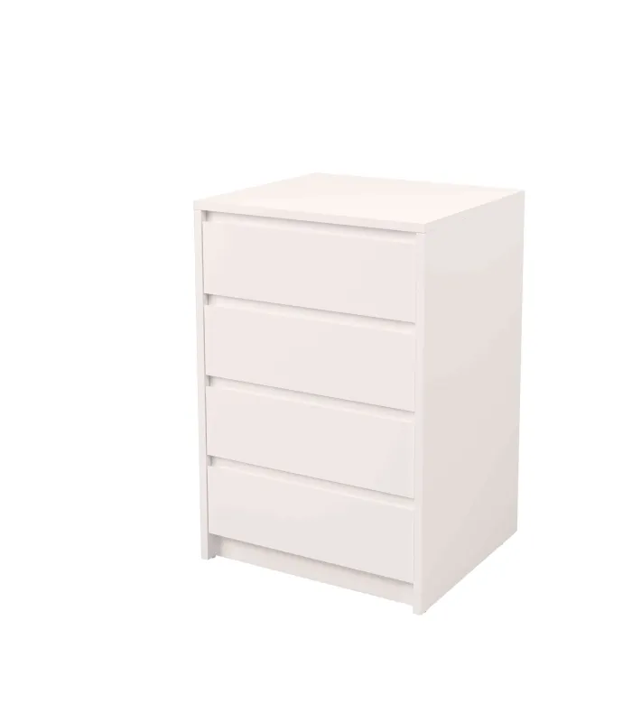 Cajonera blanca de 4 cajones para armario.