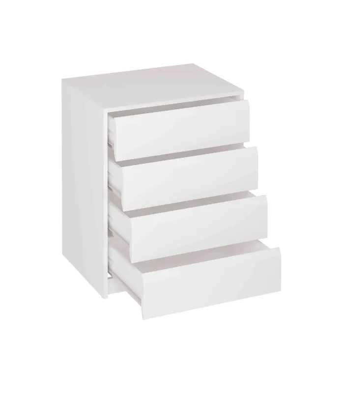 Cajonera blanca de 4 cajones para armario.