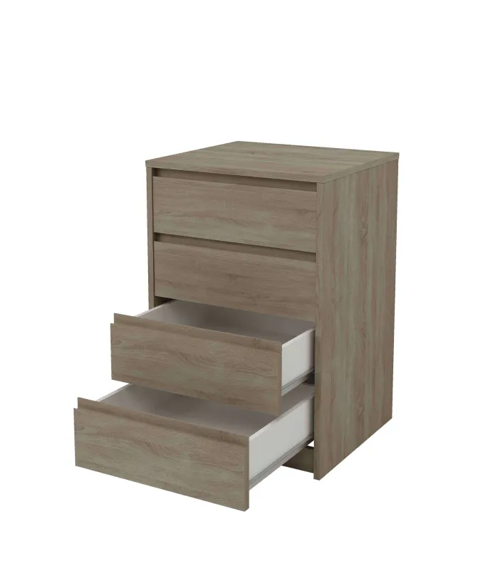 Cajonera 4 cajones Toledo en roble cortez