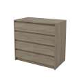 Commode de 50 cm pour armoire 4 tiroirs couleurs variées en finition biseautée 73,4 cm(hauteur)50 cm(largeur)45 cm(profondeur)