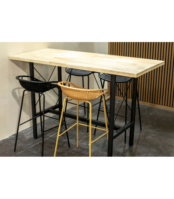 Mesa Alta Bar Tams de roble nordish, 160x70x100 cm