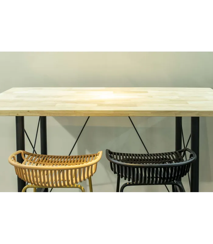 Mesa Alta Bar Tams de roble nordish, 160x70x100 cm