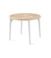 Mesa redonda extensible Moon acabado roble nordish/blanco, 76cm(alto) 100/140/180cm(ancho) 100cm(largo)