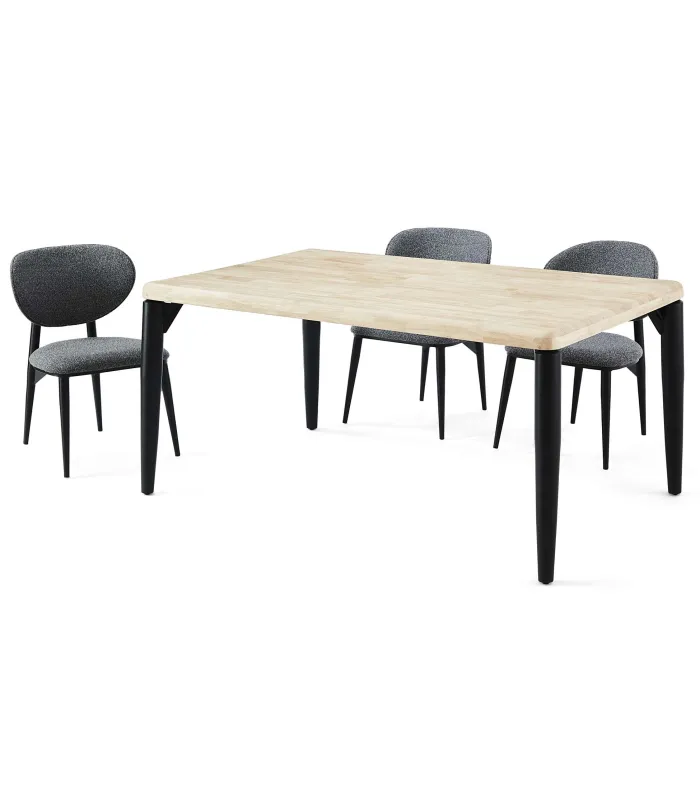 Mesa de jantar de lua em carvalho elegante e funcional.