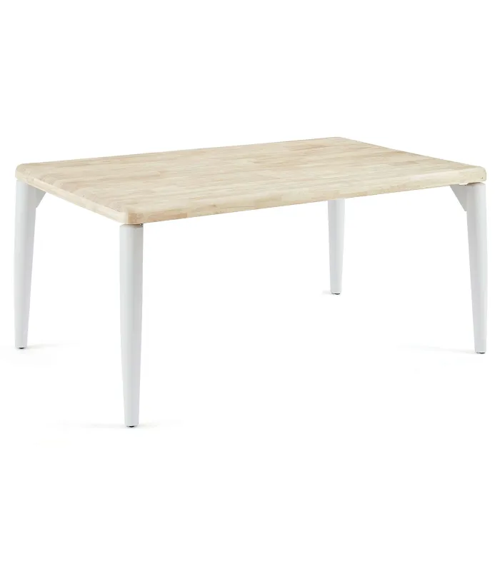 Mesa de comedor fija Moon en roble nordish/blanco