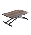 copy of Up-Down Center Table, Extensible Lift Finished in Walnut and Black