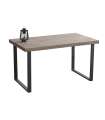 cópia de mesa plana Natural carvalho nordish preto estrutura 140 cm (largura)80 cm (largo) 76.5 cm (alto)