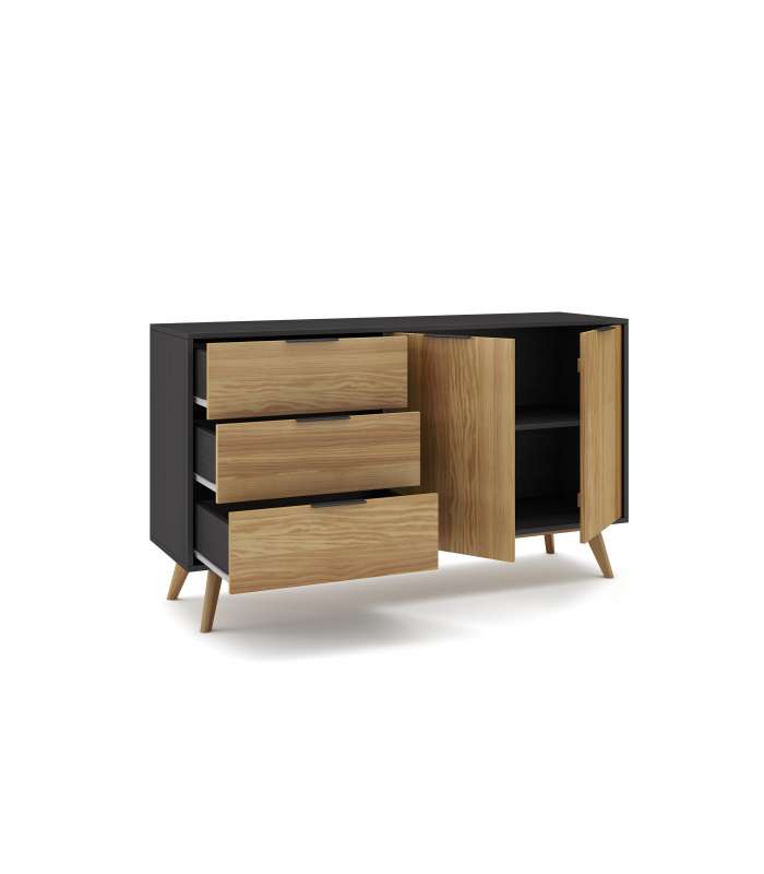 Mueble aparador para comedor modelo Valley 2 puertas 3 cajones varios colores a elegir.