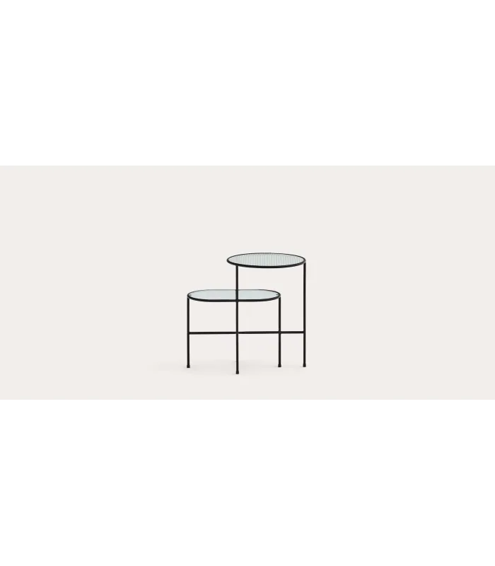 Mesa auxiliar Nica, negro, 38/56cm alto, 60cm ancho