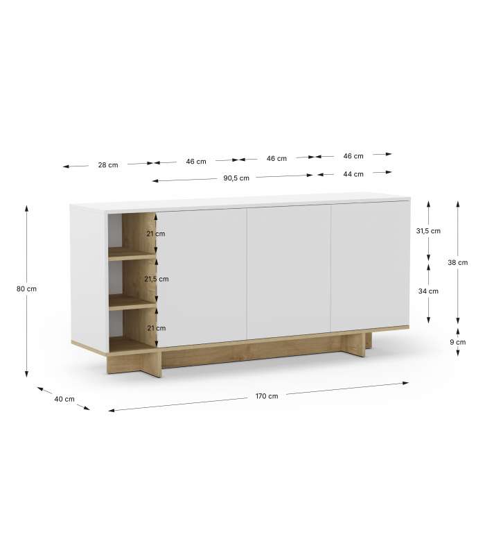 Mkric APARADOR MIRANDA 3P3C BLANCO/CERA -