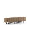 Mueble para televisión 4 puertas Elena acabado roble/negro, 55cm(alto) 200cm(ancho) 35cm(largo)