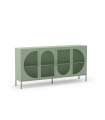 Mueble aparador modelo Toledo 4 puertas acabado metal verde menta, 160cm(ancho) 90cm(alto) 40cm (largo)