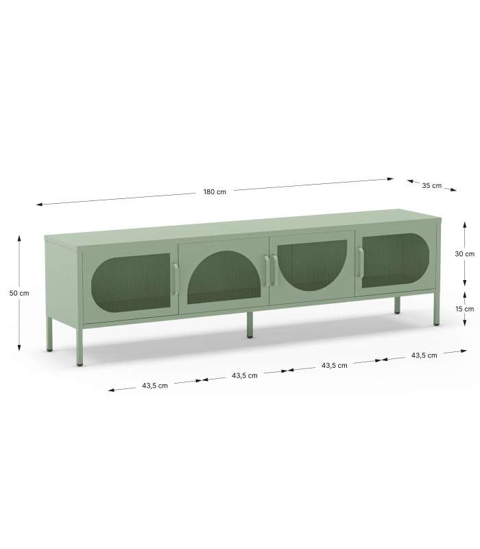 Mueble aparador modelo Doric 3 puertas 3 cajones interiores acabado blanco.