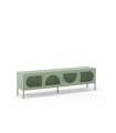 cópia de aparador modelo Toledo com 4 portas, acabamento em metal verde menta, 160cm (largura) 90cm (altura) 40cm (comprimento)