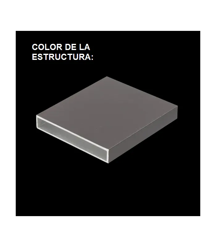 Conjunto terraza jardín aluminio Bolonia-77 con estructura en gris antracita.