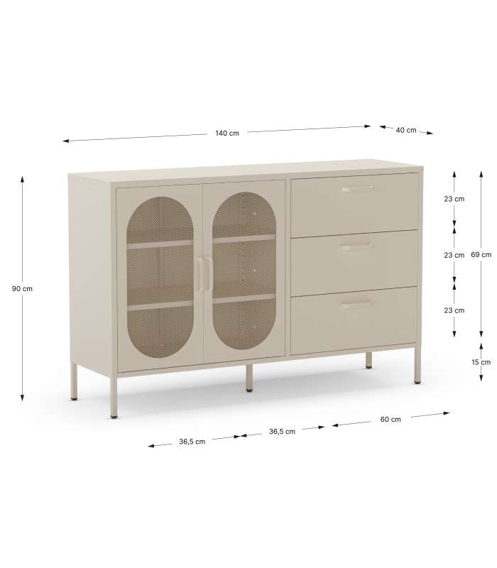 Mkric MUEBLE TV MONTE 1 PTA CORR/2C 160 CM GRIS