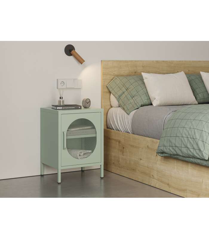 Mesita de noche para dormitorio modelo Yoko 2 cajones varios colores a elegir.