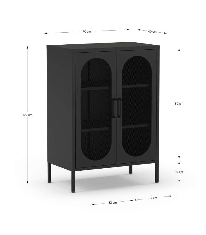 Móveis auxiliares Dora com design moderno e funcionalidade.