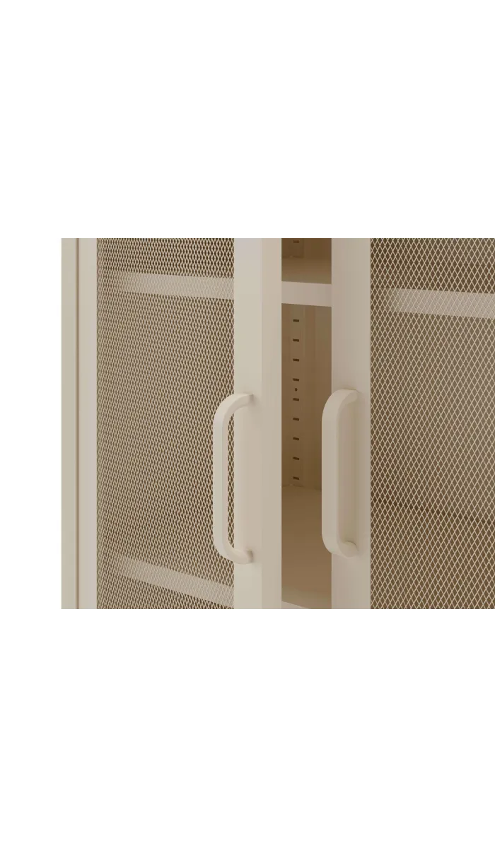 Mueble auxiliar Dora 2 puertas abatibles metal crema