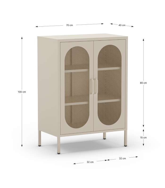 Móveis auxiliares Dora com design moderno e funcionalidade.